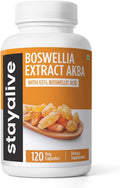 STAY ALIVE Boswellia Serrata Extract Capsules 1000mg with AKBA and 65% Boswellic Acid, 12:1 Resin Extract Powder, 120 Count for 2-Month Supply, Non-GMO and Gluten-Free Boswellia Supplement