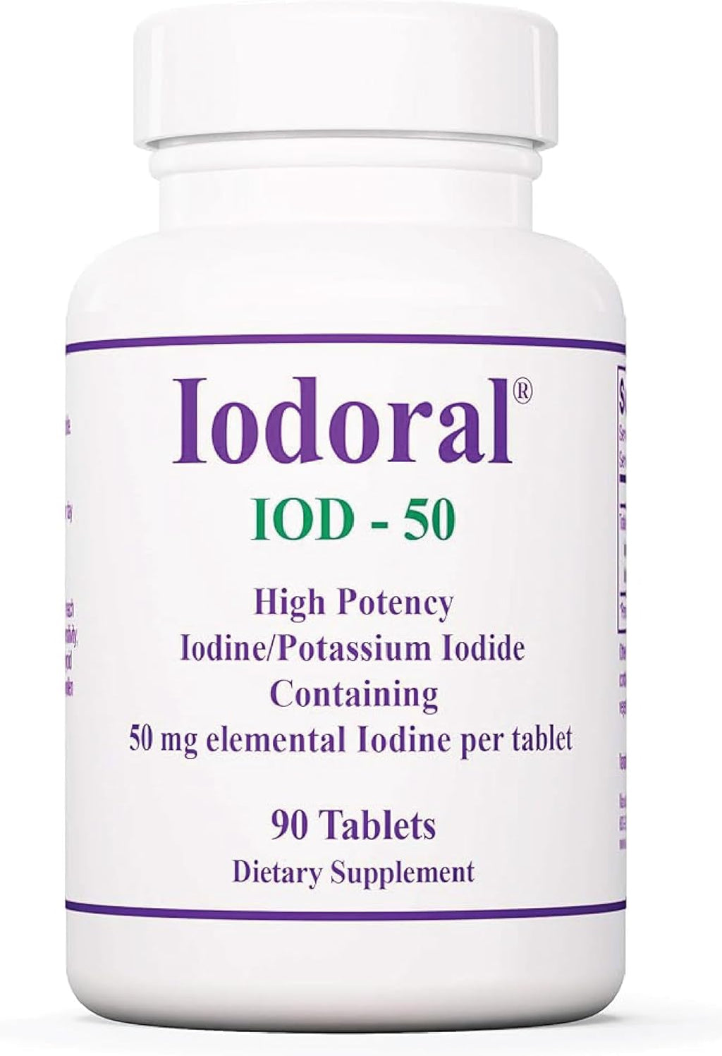 Optimox Iodoral 50 mg Supplement - Potassium Iodide Tablets, High Potency Iodine Tablets, Iodine Supplements for Thyroid Support, Daily Vitamins and Minerals, Lugol's Iodine Solution - 90 Count