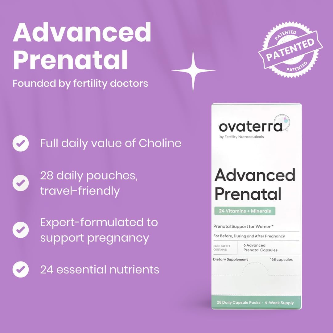 Advanced Prenatal Vitamins for Women with 550mg Choline, Methylfolate, Chelated Iron & 24 Nutrients, Best Prenatal Vitamins for Women, Prenatals with Methylfolate – 28 Daily Packs