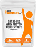 BulkSupplements.com Grass Fed Whey Protein Powder - Whey Protein Concentrate Powder - Unflavored & Gluten Free, 30g per Serving, 100g (3.5 oz) (Pack of 1)