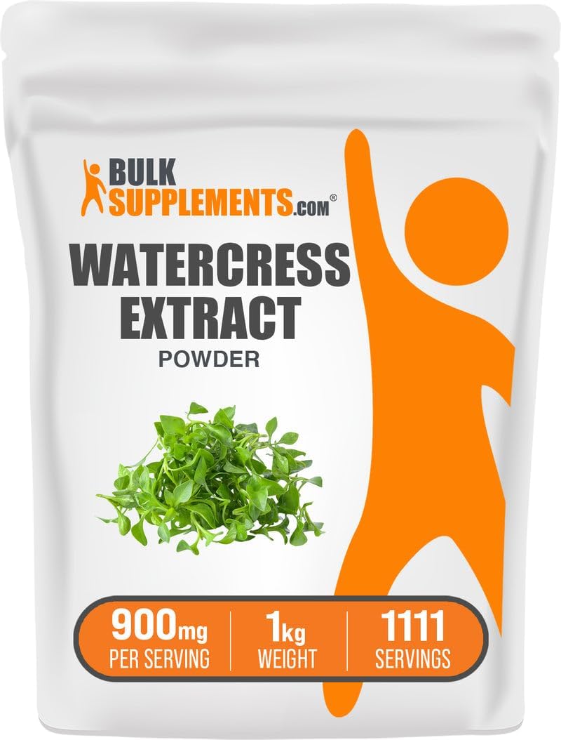 BulkSupplements.com Watercress Extract Powder - Nasturtium Officinale Extract, Watercress Powder - Gluten Free, 900mg per Serving, 1kg (2.2 lbs) (Pack of 1)