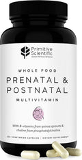 Prenatal and Postnatal Multivitamin for Women, with Vitamins A, B, C, D, E, Iodine, and Ginger for Mother & Baby Support, Non-GMO, Gluten-Free (120ct)