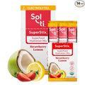 Organic Electrolytes + Hydration Drink Mix, Superfood Hydration Sticks, SuperStix by Sol-ti, Non-GMO, Vegan, Strawberry Lemon, 14 Single-Serving Sticks