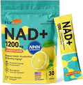 NAD Supplement, NAD Supplement w/ PQQ, HA, VC, VE, NAD+ Supplements Support Healthy Aging, Stamina, Cellular Health & Energy for Women Men, Liposomal ≥50% Absorption , Non-GMO, 30 Packs, Lemon Flavor