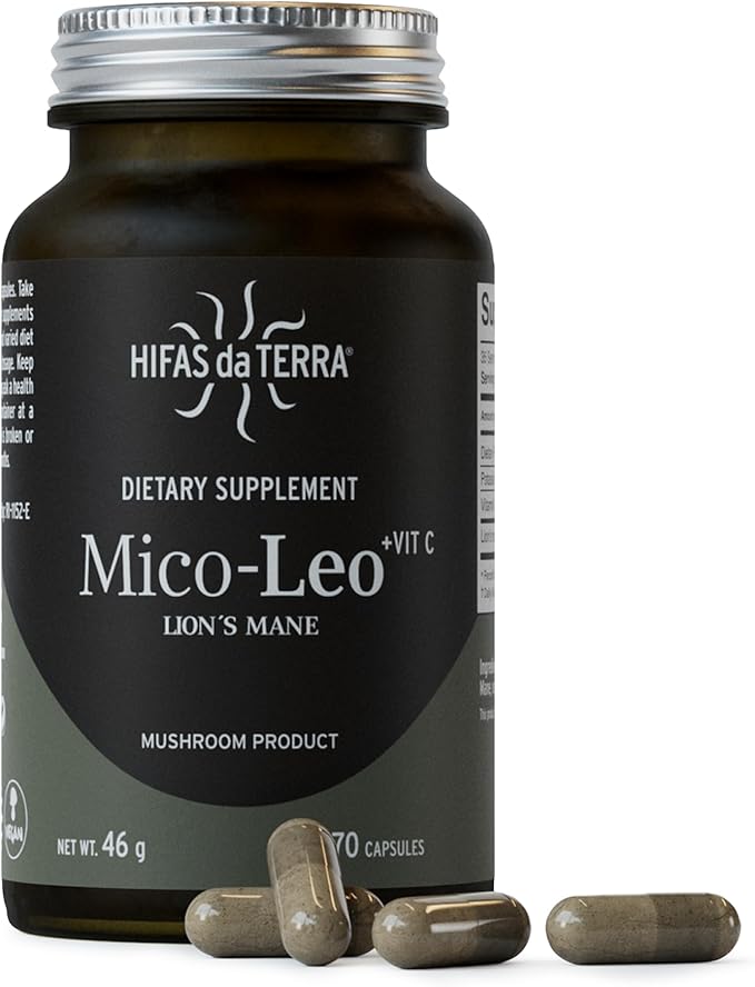 Hifas de Terra Mico-Leo - Organic Lions Mane Supplement Capsules, Lion's Mane Mushroom Extract, Nootropic for Brain, Focus, and Memory for Adults - 70 Vegan Capsules
