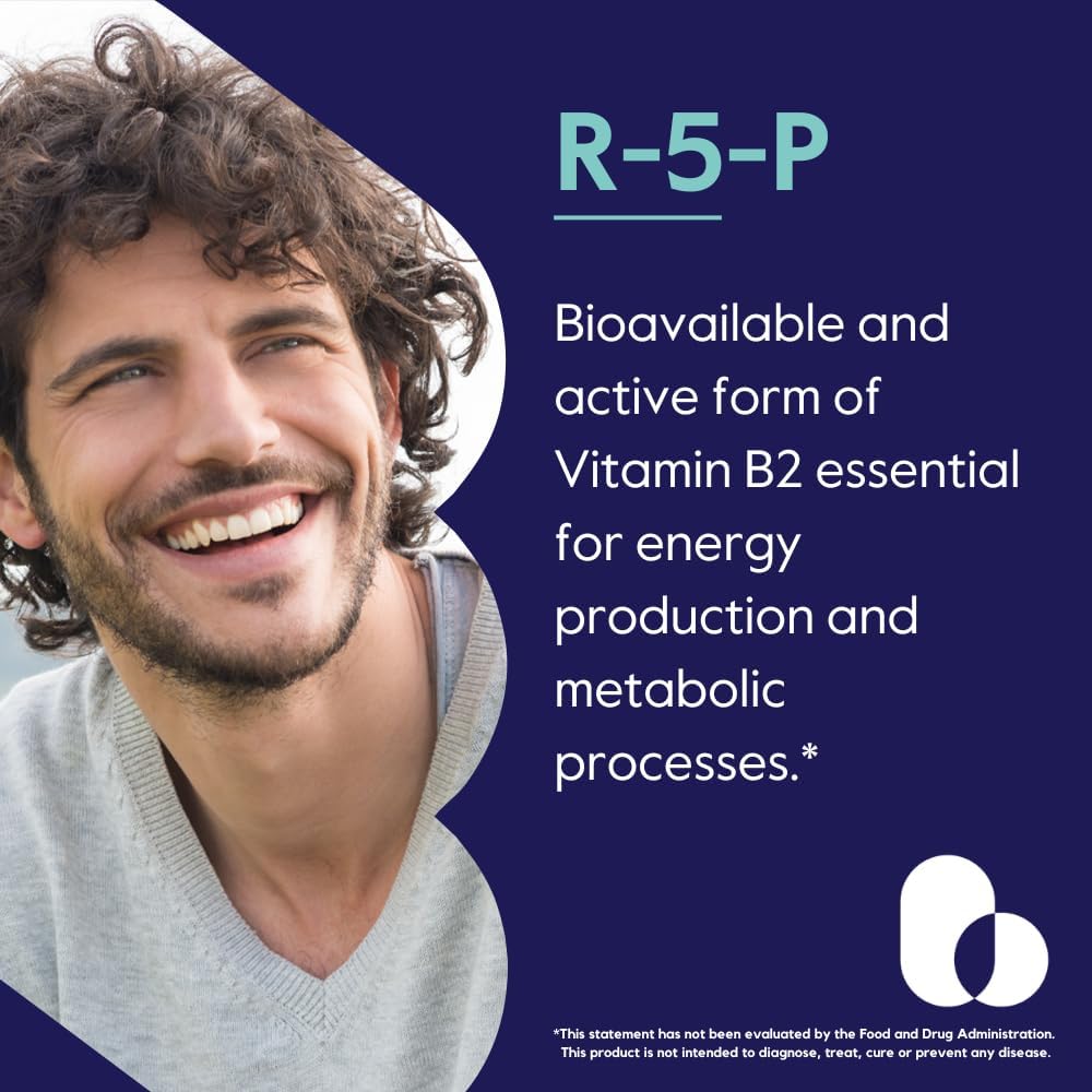 BESTVITE Riboflavin 5'-Phosphate 50mg (120 Vegetarian Capsules) - No Stearates - Vegan - Non GMO - Gluten Free - Bioactive Form of Vitamin B2