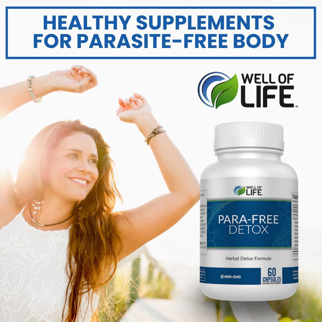Well of Life para-Free Detox: Immune Support & Natural Detox Blend with Zinc, Black Walnut, Wormwood, Goldenseal, Cranberry & Garlic. Synergistic Formula for Overall Wellness: 60 V Capsules