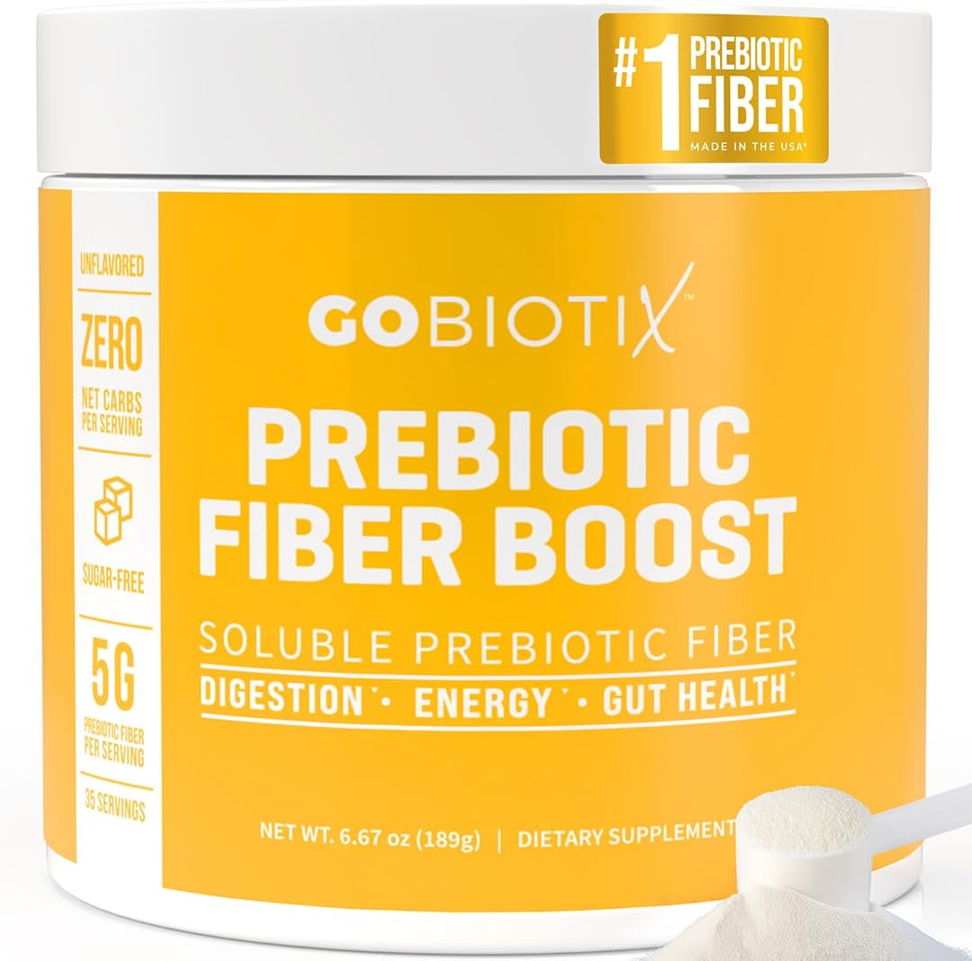 GOBIOTIX Prebiotic Fiber Supplement Powder for Digestive Health, Soluble Fiber for Gut Health, Gluten & Sugar Free, Keto, Vegan, 35 Servings (1 Pack)