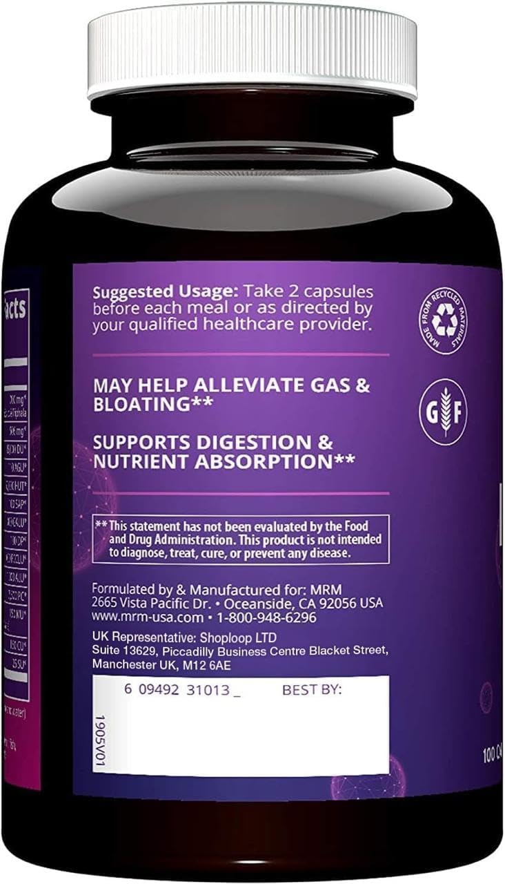 MRM Nutrition Digest-All ® | Digestive Enzymes | Improved Digestion and Absorption | Lactase + Amylase + Lipase| May Help with Bloating and Gas| 100% Vegetarian | Gluten-Free | 50 Servings