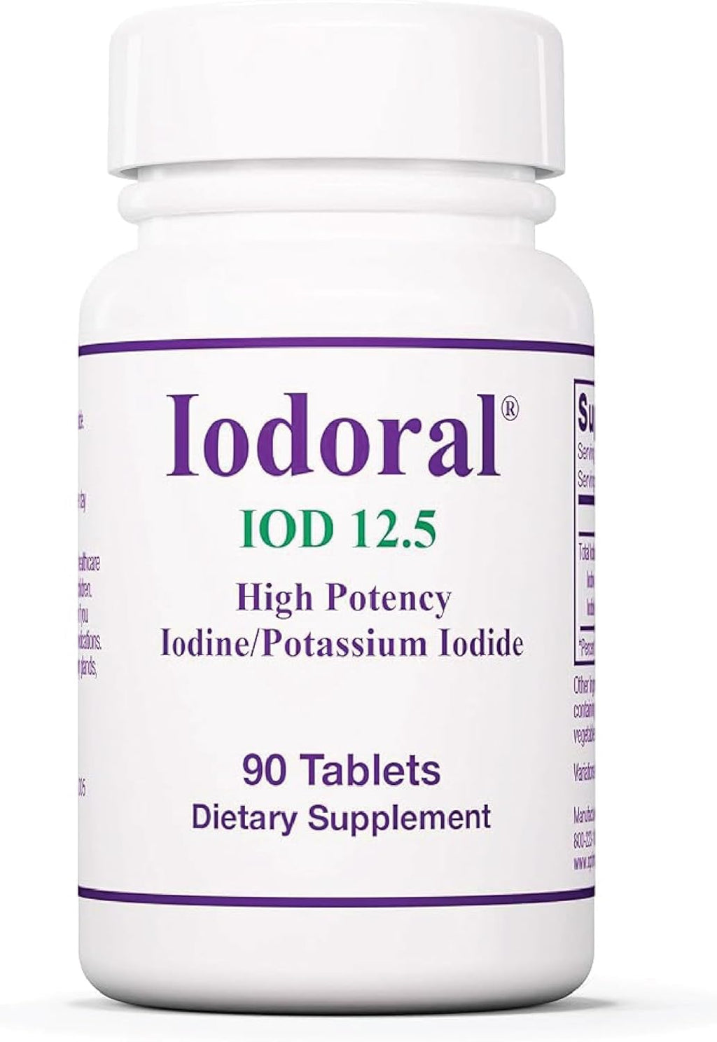 Optimox Iodoral 12.5mg Supplement – Iodine for Thyroid Support, Potassium Iodide Tablets, Lugol Solution, Daily Vitamins & Minerals - 90 Count