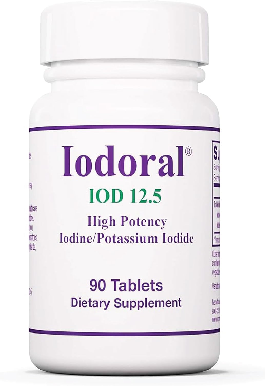 Optimox Iodoral 12.5mg Supplement – Iodine for Thyroid Support, Potassium Iodide Tablets, Lugol Solution, Daily Vitamins & Minerals - 90 Count