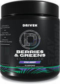 Driven B&G Berries & Greens Superfood Powder, 30 Servings - Organic Plant-Based Formula with Probiotics & Digestive Enzymes -Supports Recovery, Healthy Digestion, and Immune Function