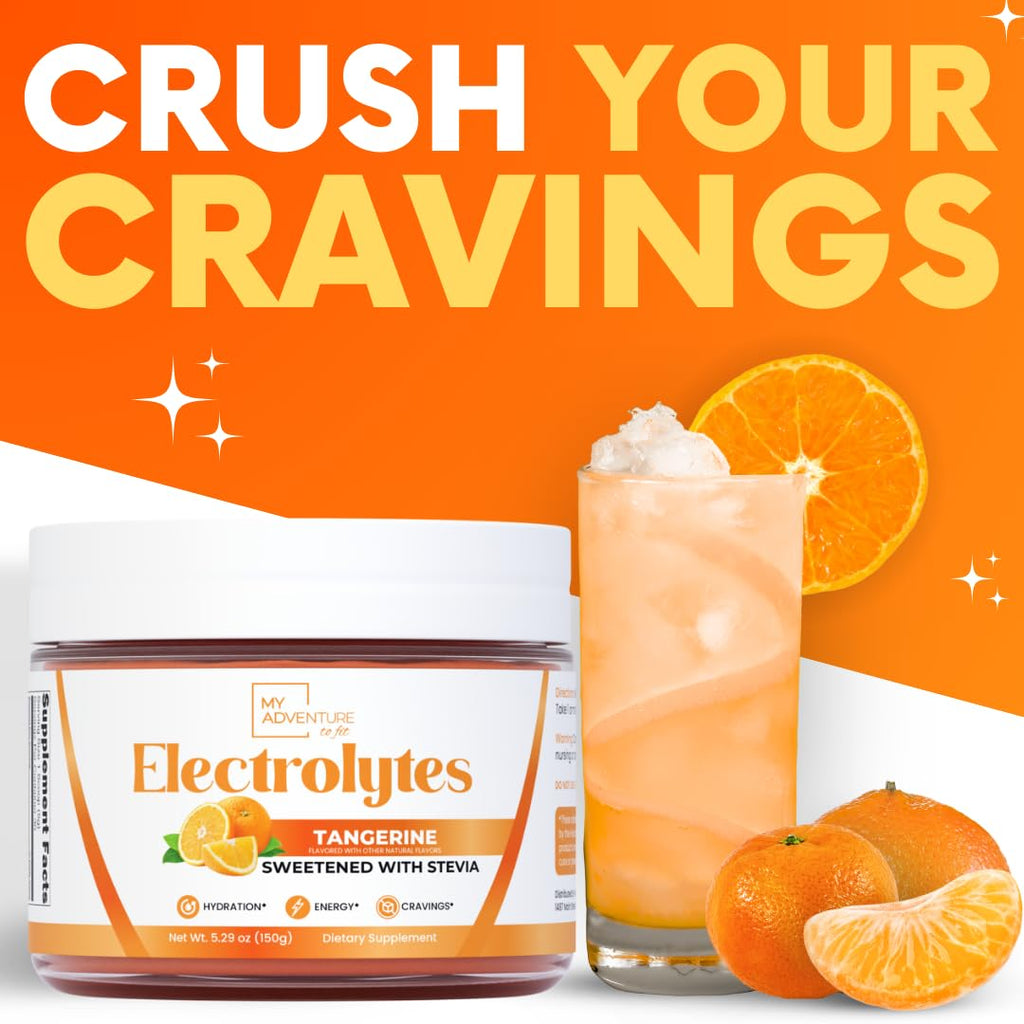 Zero Sugar - Tangerine Electrolytes Powder - Refreshing Hydration - Caffeine Free Energy with All Natural Ingredients - Vegan, Keto & Paleo - Sugar Free Electrolytes Hydration Drink Mix - 30 Servings