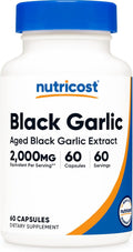 Nutricost Black Garlic (2,000 mg Equivalent) 60 Capsules - Aged Black Garlic Extract