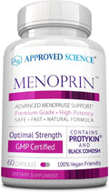 Approved Science Menoprin - Menopause Support - Protykin, Black Cohosh - 60 Capsules - 1 Bottle Menoprin Day - Vegan