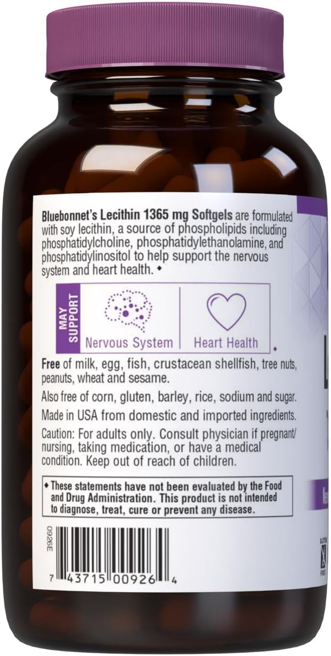 BlueBonnet Nutrition Lecithin 1365 mg, 180 softgels