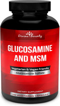 Divine Bounty Glucosamine Sulfate Supplement (2000mg per Serving) with MSM - 240 Small Vegetarian Capsules - No Shellfish or Harmful Additives