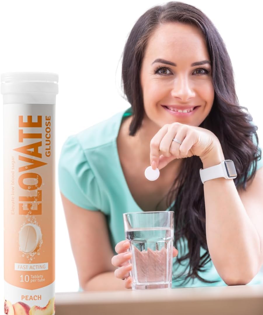 Effervescent Glucose Tablets - Fast Acting Hydration for Sports, Travel, & More - 10 Tablets Per Tube (Pack of 20 Lychee)