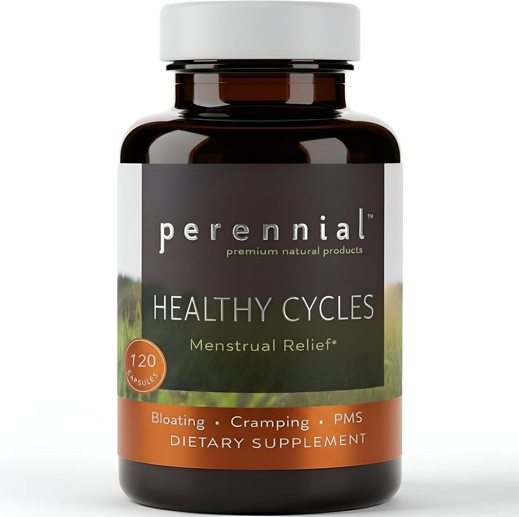 Perennial Healthy Cycles – PMS and Period Relief Supplement with Vitex, Dong Quai, and Raspberry Leaf – Supports Menstrual Balance and Comfort – Natural Formula for Women’s Cycle Health – 120 Capsules