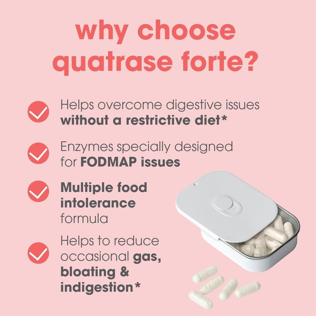 Intoleran Quatrase Forte Digestive Enzymes Testpack - 6 capsules | Highly Dosed Supplement for FODMAP Intolerance | Helps Digest Lactose and Complex Carbohydrates* | Pure & Vegan | Low FODMAP…