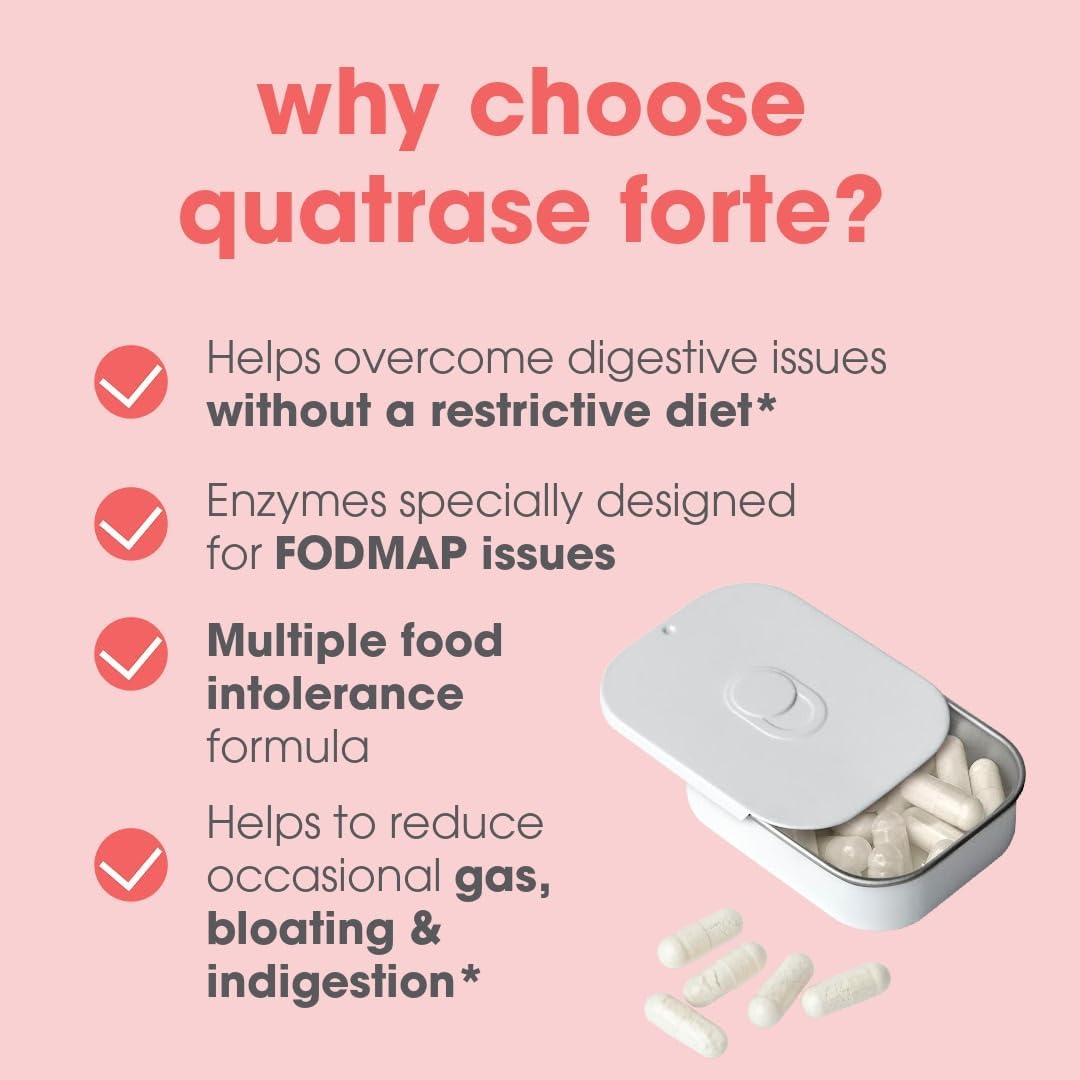 Intoleran Quatrase Forte Digestive Enzymes Testpack - 6 capsules | Highly Dosed Supplement for FODMAP Intolerance | Helps Digest Lactose and Complex Carbohydrates* | Pure & Vegan | Low FODMAP…