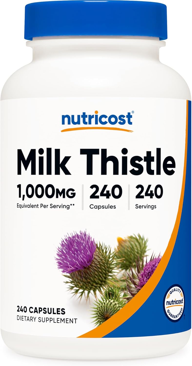 Nutricost Milk Thistle 1,000mg Equivalent, 240 Capsules - 250mg of 4:1 Extract - Vegan, Non-GMO and Gluten Free