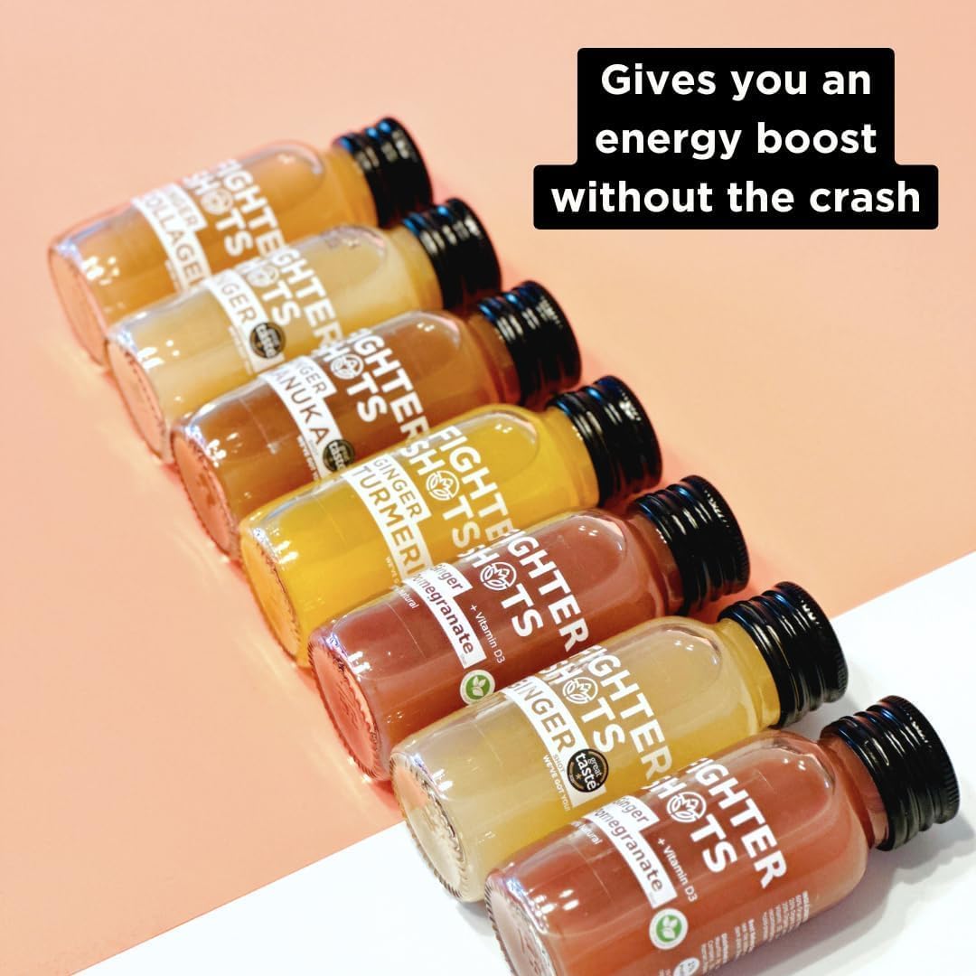 Ginger (12x60ml) | Award Winning Fresh & Fiery Shots | 27g of Cold Pressed, Fresh Ginger Root for Immune Support | Boosts Energy | 100% Natural | No Nasties | A Perfect Pick Me Up