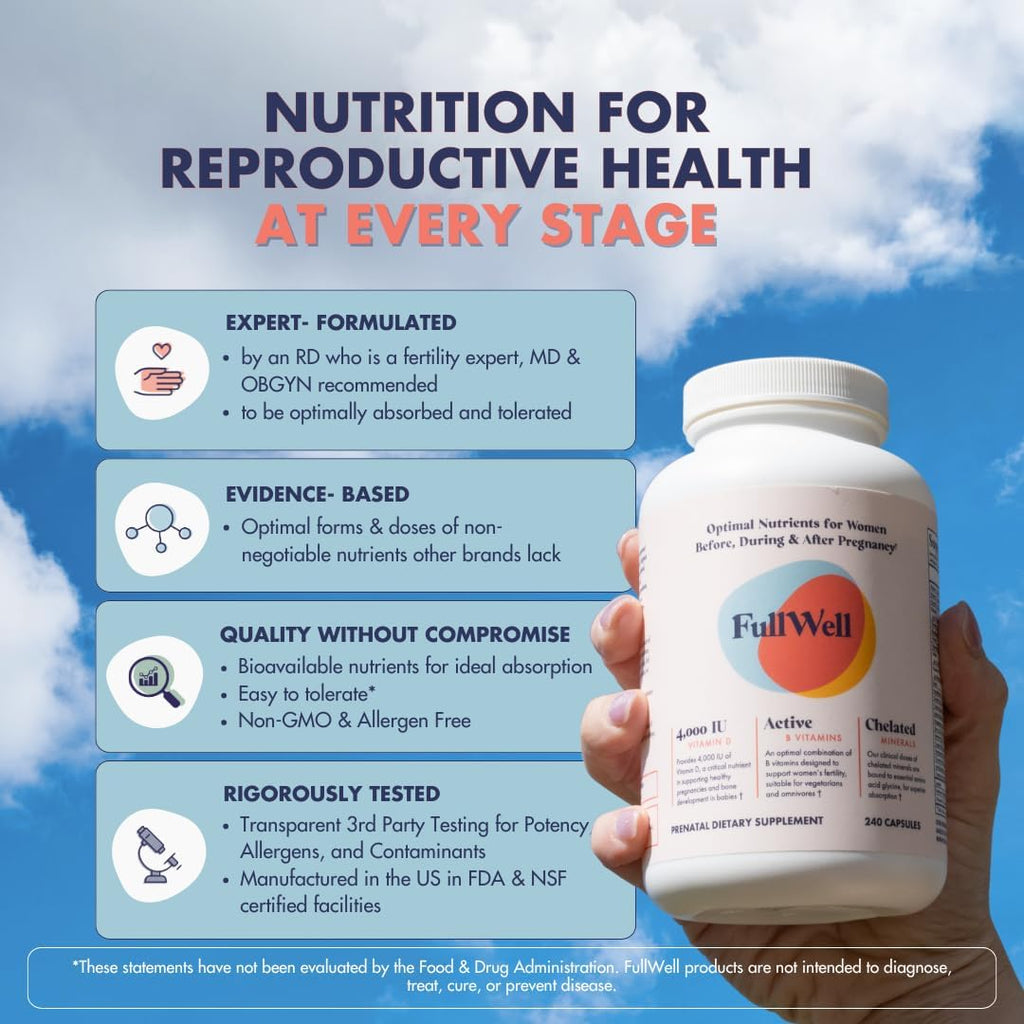 Prenatal Vitamins | Choline, folate, Vitamin D for fetal Growth, Brain Development | 26+ Vital Nutrients | Dietitian-Formulated, OBGYN Recommended, Non-GMO, 3rd Party Tested, 30 Servings