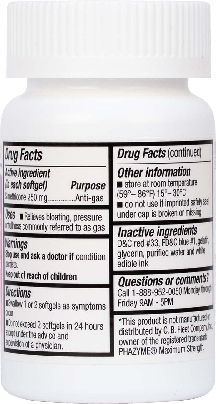 HealthA2Z® Gas Relief Simethicone 250mg | Fast Gas Relief | Relieve Symptoms Naturally (100 Softgels (Pack of 1))