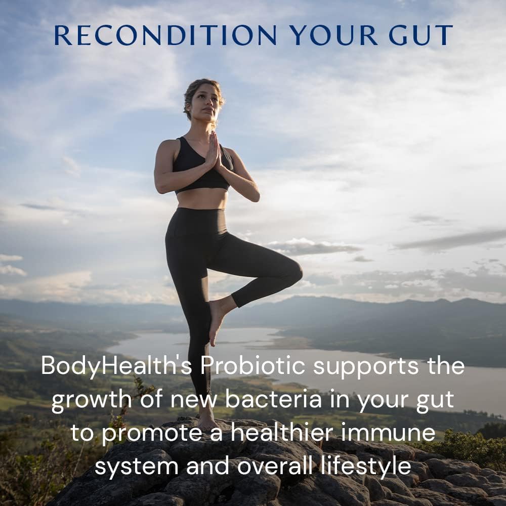 BodyHealth Probiotic Enhanced with PerfectAmino for Women and Men, Spore Based with Bifidobacterium, Lactobacillus Salivarius, Lactobacillus Acidophilus - 60 Capsules