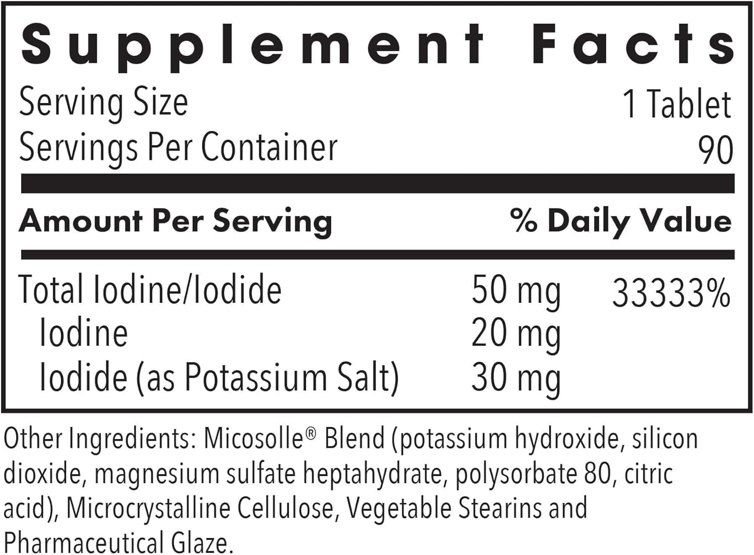 Optimox Iodoral 50 mg Supplement - Potassium Iodide Tablets, High Potency Iodine Supplements, Thyroid Support, Vitamins & Minerals - 90 Count