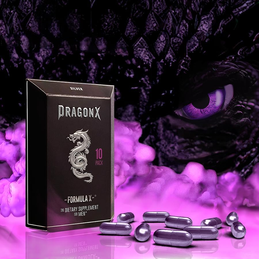 DRAGONX Silver Male Supplement for Stamina, Strength, Energy, Endurance and Drive. Fast Acting, Long Lasting Formula | 10 Capsules