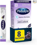 Pedialyte Electrolyte Powder, Hydration Drink for Kids & Adults, Grape, 8 Powder Packets