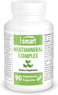 SuperSmart - Multimineral Complex Supplement (Full Spectrum) - with Magnesium, Zinc, Boron, Calcium, Chromium, Selenium, Iodine, Potassium | Non-GMO & Gluten Free - 90 Vegetarian Capsules