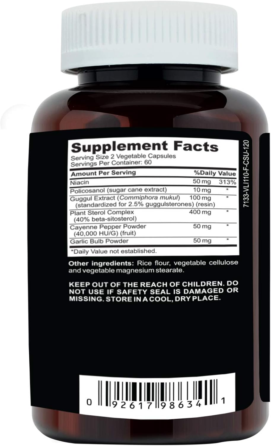 Clinical Daily Cholesterol Care Supplement. Vegan Cholesterol and Triglyceride Supplements. Plant Sterols Supplements Cholesterol Support with Guggul, Garlic, Niacin. 120 Capsules