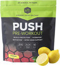 SFH Push Pre-Workout Powder (Lemonade) BCAAs for Muscle Repair | Electrolytes | Non-Dairy, No Artificial Flavors, Colors, Sugar, Soy, Gluten, or GMOs (Bag)