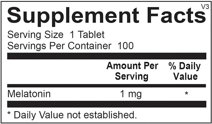 Melamorerem Dietary Supplement | 1mg Melatonin Tablets for Nighttime Routine, Travel Adjustment, Natural Rest, Body Rhythm Balance, and Helps Occasional Sleeplessness (100 Tablets)