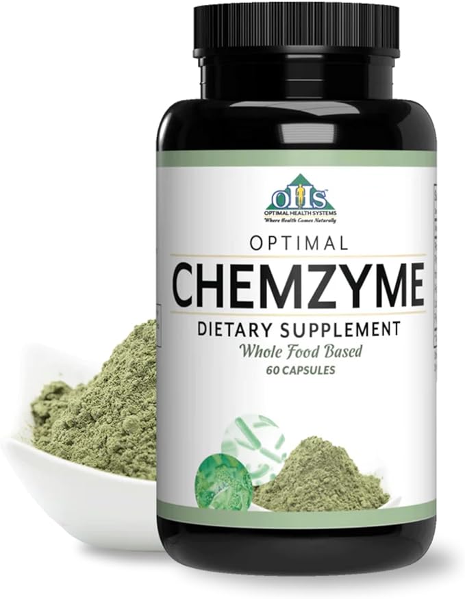 Optimal Health Systems Chemzyme | Proprietary Phthalate Detox Enzymes + Gluten/Dairy Digestion | Protection from Micro Plastics | 60 Capsules
