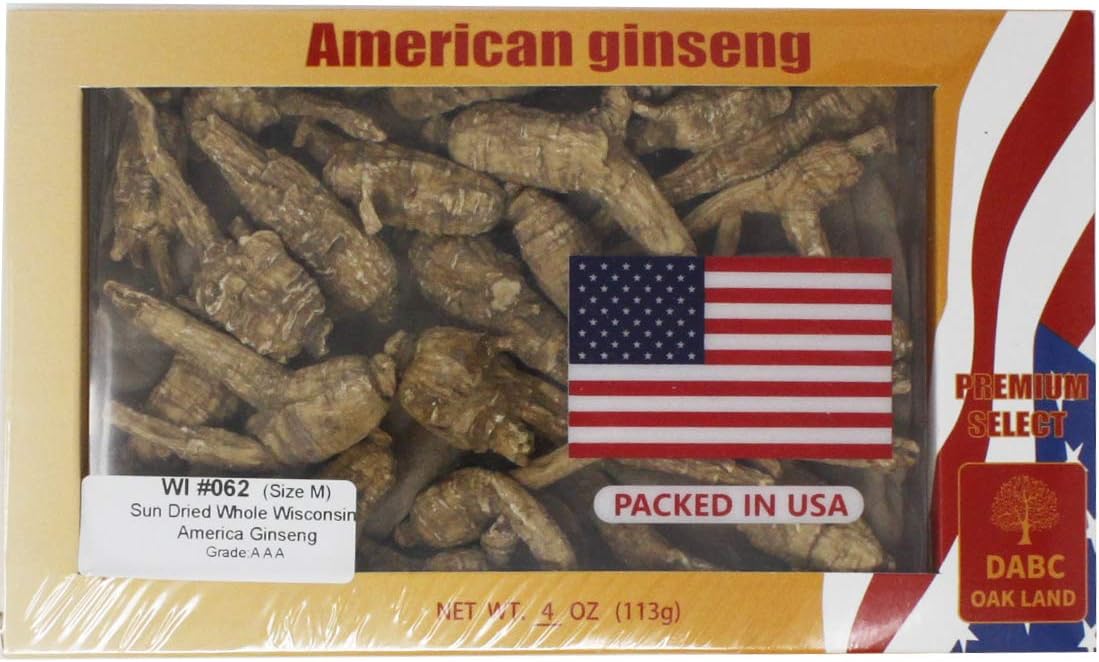 Hand-Selected American Wisconsin Farmed Ginseng Root 美国威斯康辛州 长枝西洋参 花旗参 | Cultivated Wisconsin American Ginseng (Medium 4oz/Box)