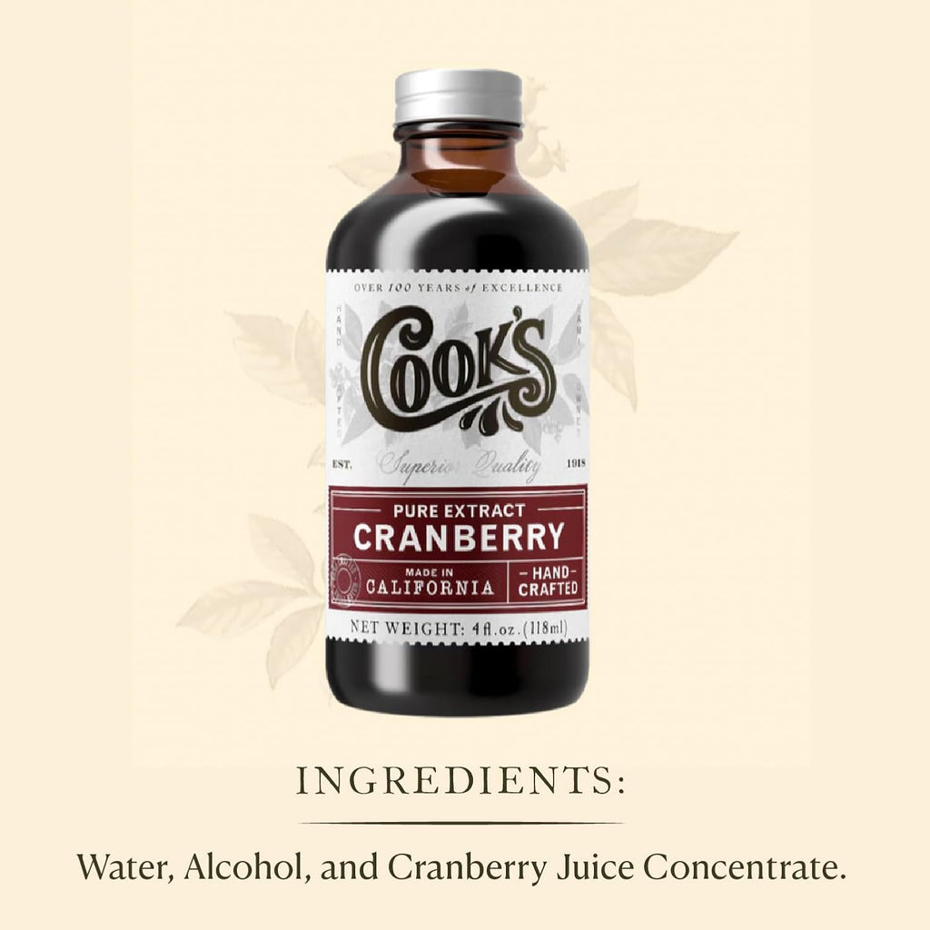 Cook's, Cranberry Extract for Breads, Muffins, Jellies, Jams, Sauces, Beverages, 8 oz