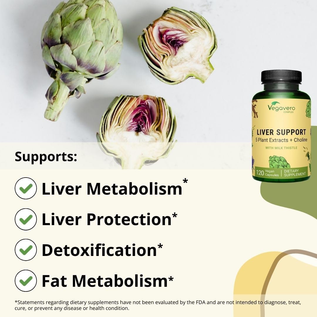 Liver Support | Milk Thistle Supplement 9000mg | 120 Capsules | Dandelion, Artichoke, Choline, Beetroot | Liver Cleanse Detox & Repair | with 80% Silymarin | NO Additive & Vegan