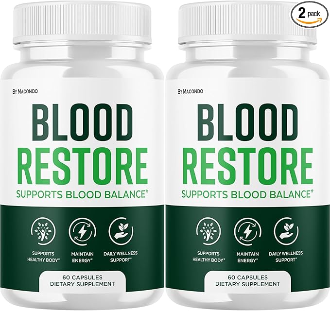 Macondo (2 Pack) Blood Restore Capsules - Official BloodRestore Support Supplement Balance - Maximum Strength, Daily Natural Multivitamin for Overall Health - 120 Capsules for 2 Months