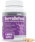 Balance ONE Biofilm Disruptor – Proteolytic Enzymes & Defense Supplement with Serrapeptase & Nattokinase – Systemic & Digestive Support – 60 Capsules, 2 Month Supply – for Women & Men – SerraDefend