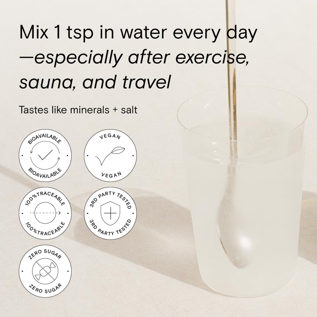 Moon Juice - Mini Dew Electrolytes Powder - Naked (Unflavored), 30 Servings - 2in1 Electrolytes & Minerals - Hydration Powder - Magnesium, Calcium, Potassium & Pink Salt - Sugar Free, Vegan, Non GMO
