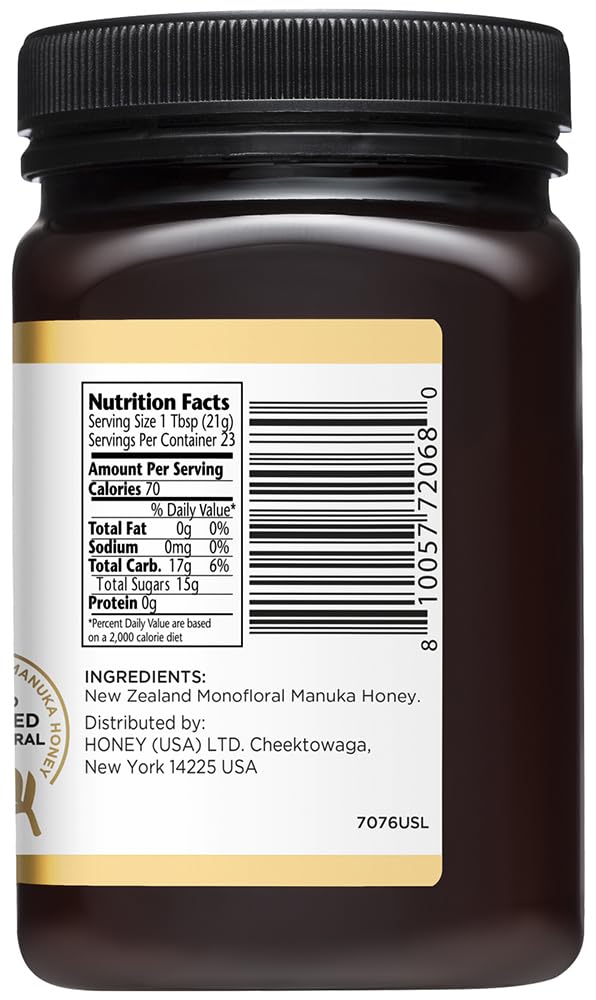 Manuka Doctor - MGO 525+ Manuka Honey Monofloral, 100% Pure New Zealand Honey. Certified. Guaranteed. Raw. Non-GMO (17.6 oz)