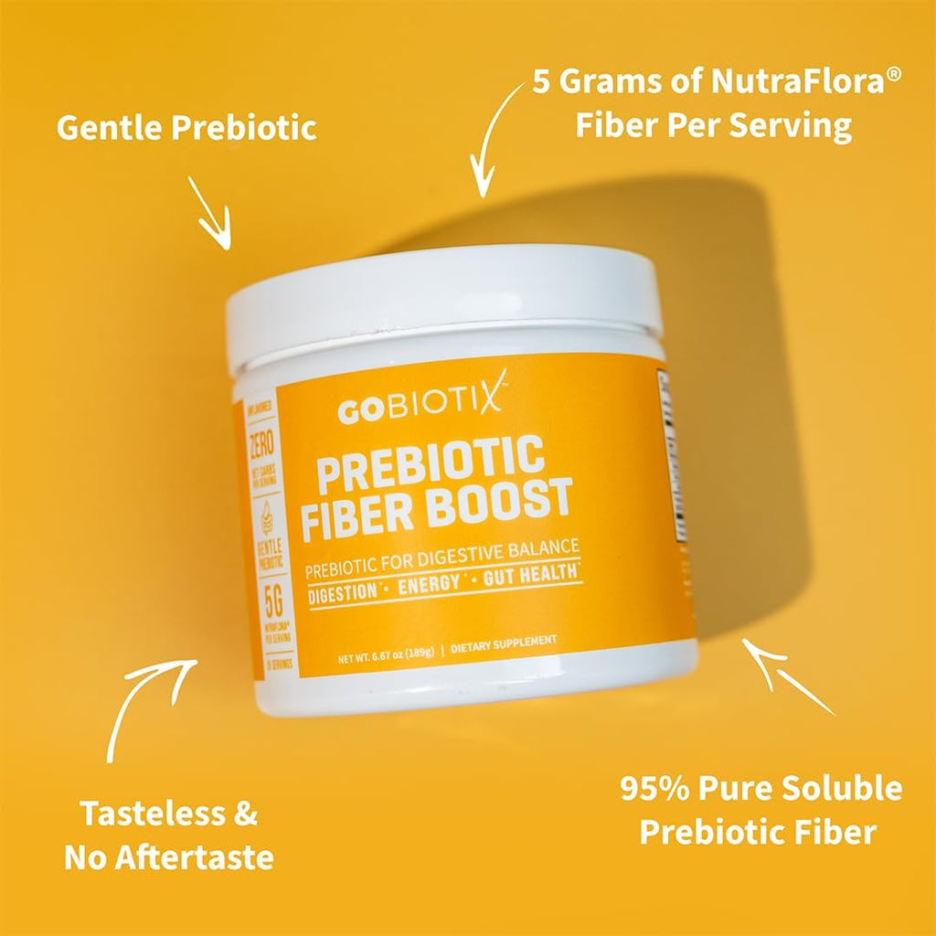 GOBIOTIX Prebiotic Fiber Supplement Powder for Digestive Health, Soluble Fiber for Gut Health, Gluten & Sugar Free, Keto, Vegan, 35 Servings (3 Pack)