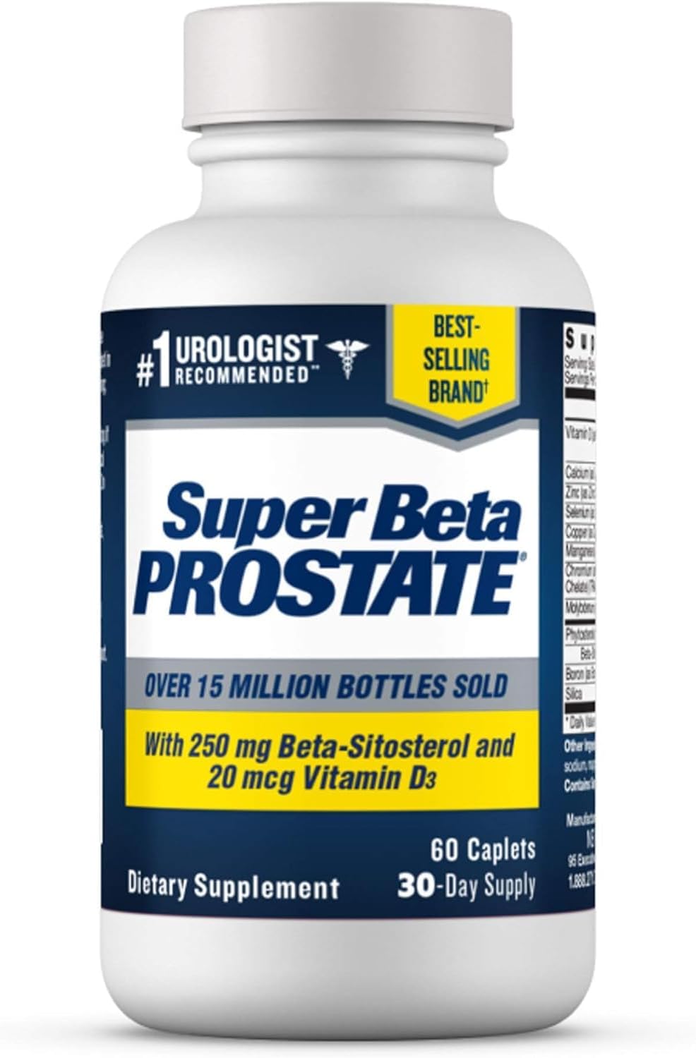 Support Supplement for Men's Health - Reduce Bathroom Trips, Promote Sleep, Better Bladder Emptying & Healthy Prostate, Beta Sitosterol - 60 Count (Pack of 1)