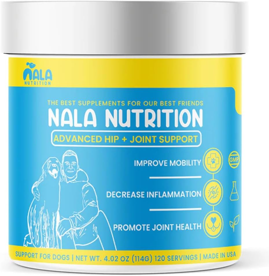 Advanced Hip and Joint Supplement for Dogs | Chondroitin, Vitamin and Glucosamine for Dogs | Dog Joint Supplement for Health + Mobility | 120 Scoops