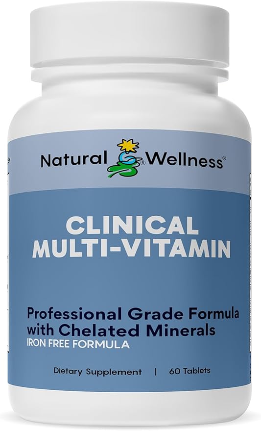 Natural Wellness One Daily Multi-Vitamin – Iron-Free Multivitamin for Adults with Vitamins A, C, D, E & B – High Potency Nutrient Support for Energy, Immunity & Wellness – 60 Tablets (60 Day Supply)