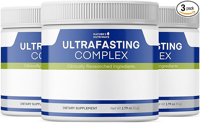 UltraFasting Complex Powder – Natural Supplement with Niacin, Vitamin B12 & Chromium – Made in USA,Non-GMO, Easy-to-Use - 5.37 oz per Container, 153g, 3 Month Supply,